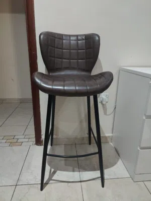 Brown leather high chair