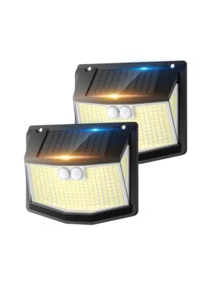 4 قطع براكيت من مصابيح LED الشمسية المزودة بمستشعر حركة التشغيل والاطفاء الذكي