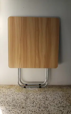 Portable Wood-Grain Folding Table (70x70cm) – Space-Saving