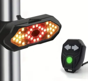 LED Bike Tail Light with Left & Right Turn Signals - 3 Modes. Remote Control, Safetv Alert Speaker