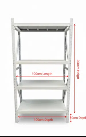 Heavy Duty Metal Storage Rack Shelves 200cm Height × 100cm Width × 50cm Depth