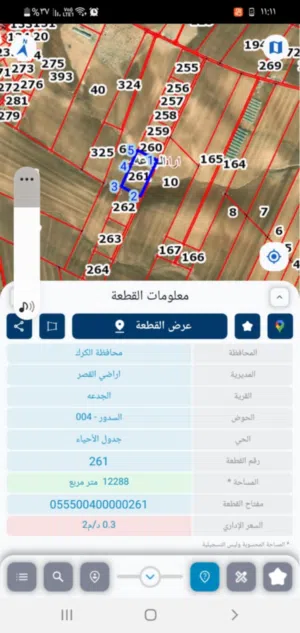 ارض زراعيه في منطقة الجدعه لواء القصر 12 دونم و281 متر