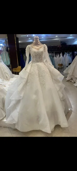 Elegant heavy embroidered wedding maxi, worn once only.