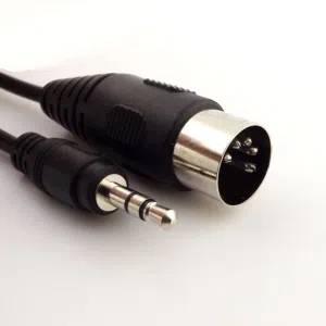 Din 5 Pin Din MIDI Male Plug To 3.5mm Male Stereo Jack Audio Cable