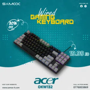 كيبورد ألعاب  لوحة مفاتيح  wired gaiming keyboard Acer