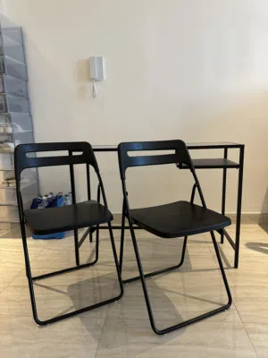 Table and 2 folding chairs set