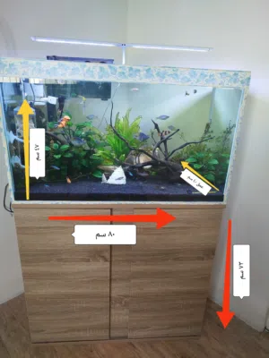 للبيع لعدم التفرغ : حوض سمك نهري كامل ونظيف جداً