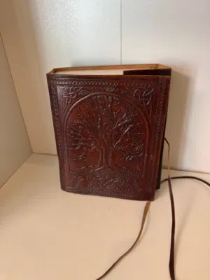 Notebook with leather cover