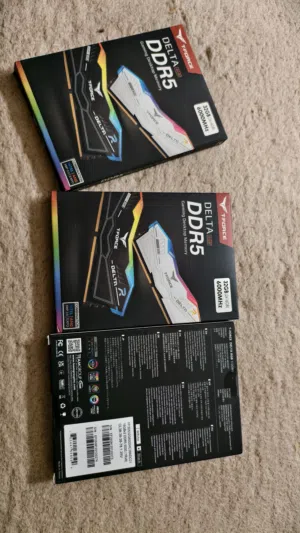 T FORCE DELTA RGB DDR5  2X16=32GB 6000mhz black and white AMD/INTEL compatible اصلي