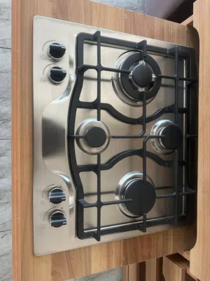 جديد المطابخ العصرية وصل  بلاك أونكاستري 60cm غاز inox من Active Chef بـ 4 شعلات  ستايل أنيق