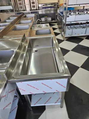 حوض استيلPot wash sink :1000* 700 mm _Bowl:850*500*300mm للسعر تواصل معنا contact us for price