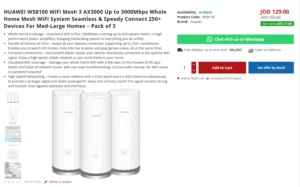 Huawei Mesh 3 WiFi 6 System (3-Pack) — Whole-Home Coverage, Extender / Access Point