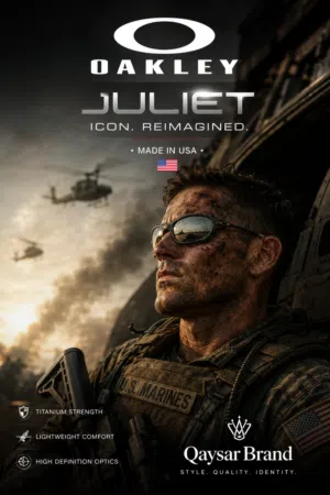 نظارة شمسية رجالية ماركة Oakley JULIET made in USA ARMY اوكلي جوليت الأمريكية بلاتنيوم ضد الكسر