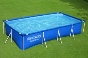 مسبح (بيست واي) المستطيل بإطار معدني "3 في 1" (400 × 211 × 81 سم)