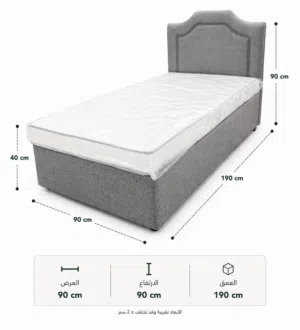 Single bed with mattress size 90×190