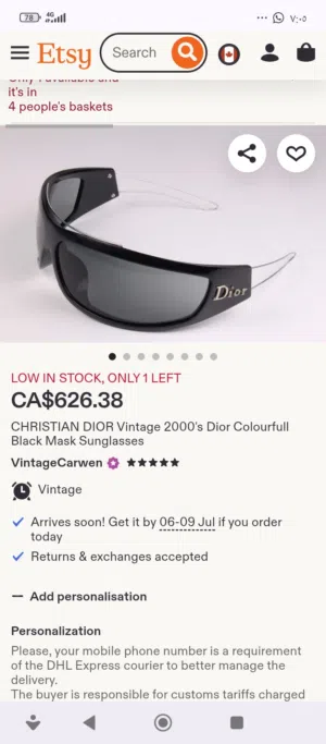 نظاره dior رجالي