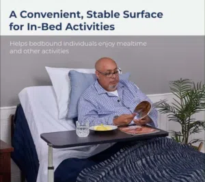 طاولة طعام طبية للسرير للمرضى وكبار السن ارتفاع قابل للتعديل مع عجلات ومكابح Bed Table