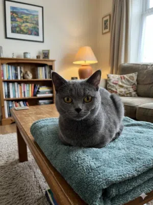 Grey Scottish fold healthy