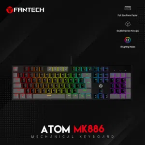 FANTECH ATOM104 MK886V2 GAMING MECHANICAL KEYBOARD - SUMI EDITION BLACK