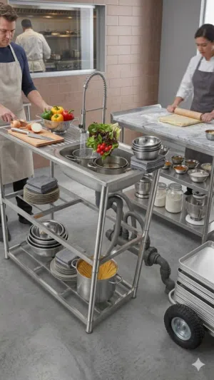 مجلى ستانلس حوض واحد , متنقل