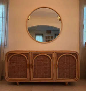 Handcrafted Rattan & Bamboo Sideboard / Console Cabinet