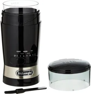 Delonghi Coffee Grinder, Stainless Steel Blade & Electric Spice Mill, 12 Cups Capacity, 3 Grind Sett