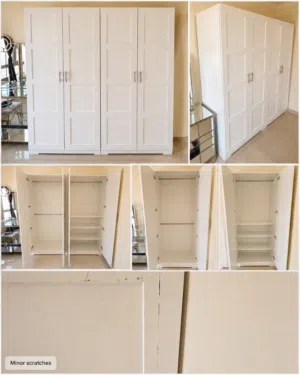 Custom White 4-Door Wardrobe – 2m Wide