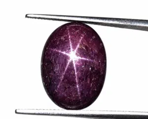 خاتم ياقو ت نجمي أفريقي مع فحص المختبر natural african star ruby stone