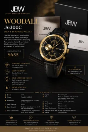 ساعة JBW Woodall J6300C — ساعة رجالية بالماس