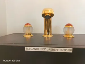 Luxury 3 Hole Basin Mixer   Classic Gold Basin Faucet   Deck Mounted 3 Piece Basin Mixer