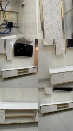 طاوله تلفاز ورفوف جانبيه