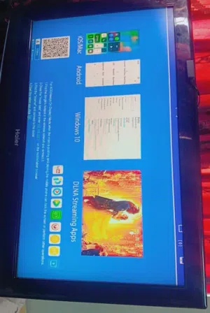شاشه haier 32بوصه.  شاشه بحاله ممتازه شغاله وفحص معاه جهاز تحويل الى سمارت تشبك تلفون عليها  ضد كسر