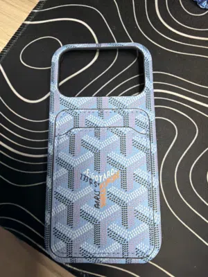 Blue Goyard iPhone 17 pro wallet case (new)  كڤر/محفظة ايفون 17 برو، ازرق، جديد غير مستعمل