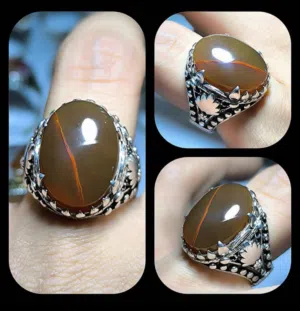 خاتم عقيق طبيعي