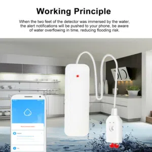 WIFI Water Leak Sensor Leakage Detector Alert Overflow Alarm Security System