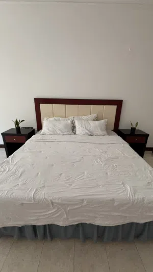 King size bed + 2 bedside tables