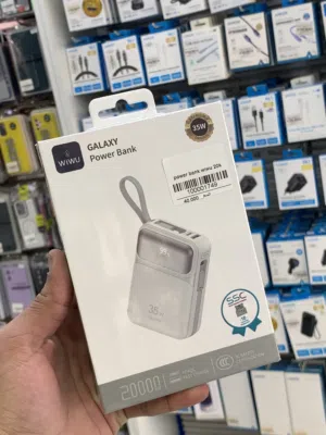 Power bank wiwu 20000kيدعم الشحن السريع 35wومكفول سنه ونص