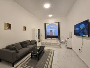 استوديو مفروش مساحة واسعة للإيجار في ابوظبي مدينه الرياض For Rent (Abu Dhabi Riyadh