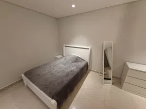 Bed 140 with mattress and Nightstand table