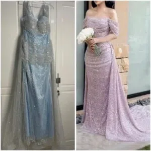 فستان سهره فخم ملبوس لبسه واحدة فقط لمدة ساعه سعر التكلفه 600 سعودي للبيع بـ 250 ريال سعودي