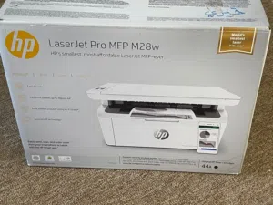 طابعة HP LaserJet Pro MFP M28w شبه جديدة، استخدام شهر واحد