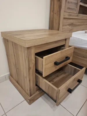 wooden bed n side table