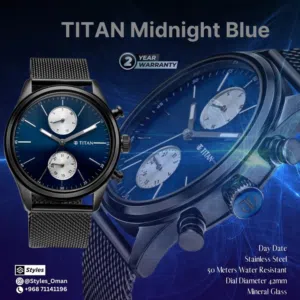 TITAN Midnight blue stainless steel 2 Years Warranty