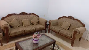طقم كنب خشب زان مستعمل نظيف