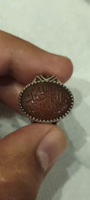 خاتم فضه عقيق يماني