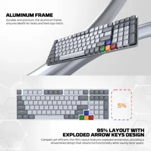 لوحة مفاتيح ميكانيكية لاسلكية منخفضة المستوى Fantech MK916 95% (SUPER MAXFIT AIR99) (مفتاح بني)