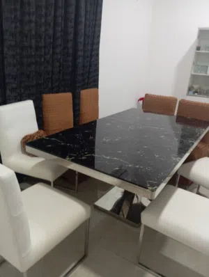 8-Seater Dining Table Set with Chairs – Good Condition AED 500