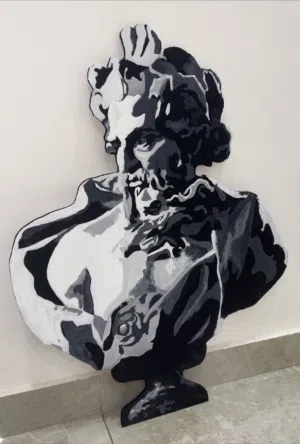 رسم على خشب طول 80cm العرض نسبه وتناسب ولايوجد توصيل والدفع ومض