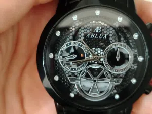 ساعة ABLUX بالون الأسود الامع.