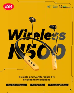 سماعة الرقبة itel Wireless N500 – بطارية خيالية تدوم 75 ساعة!